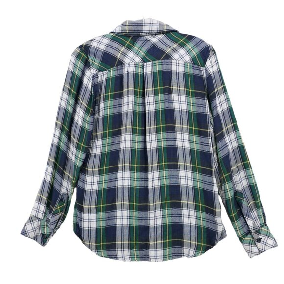 RAILS Plaid Long Sleeve Shirt Double Layer Fabric Tencel Rayon Blend Size XS - Picture 3 of 6
